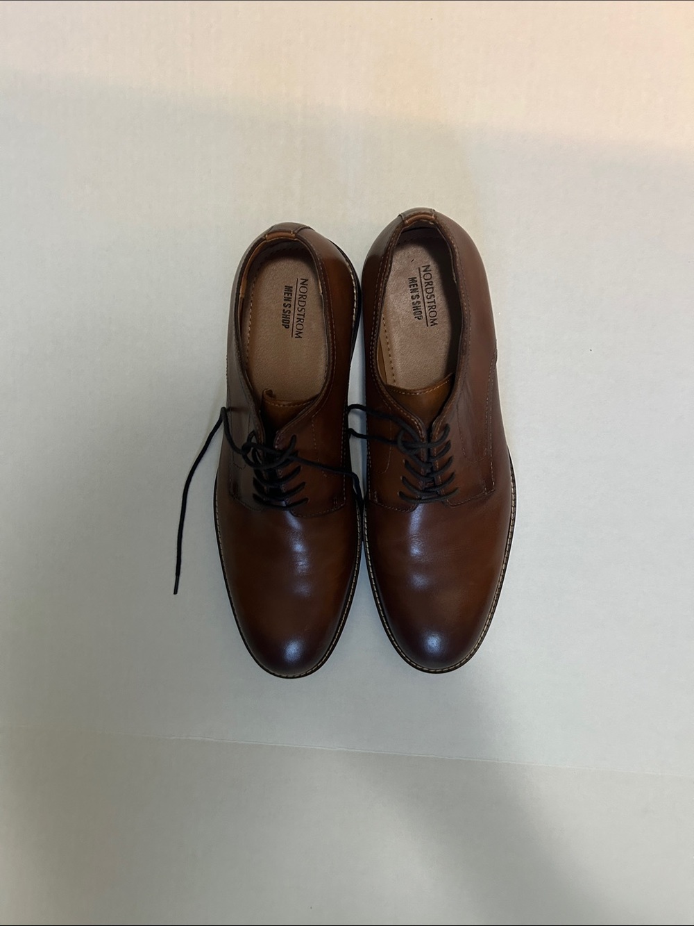 Nordstrom Cognac Brown Leather Derby Lace-Ups